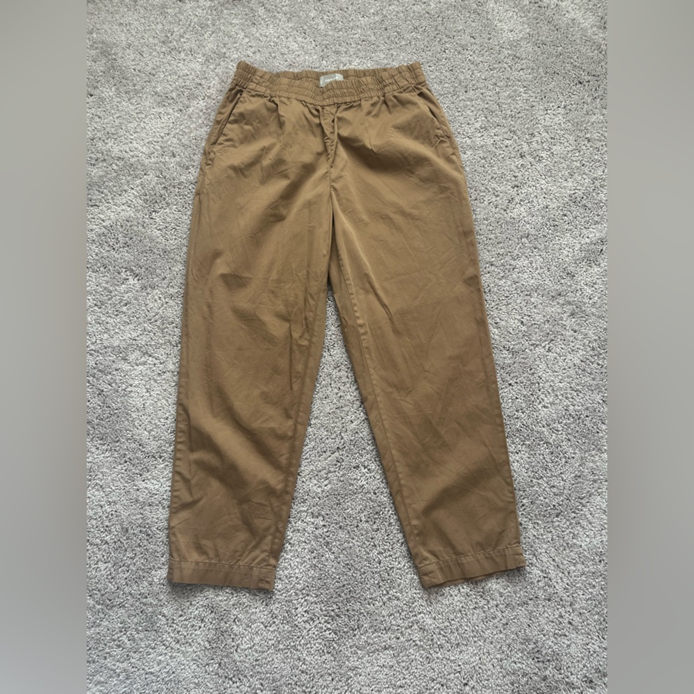 Everlane Cotton Relaxed Casual Cropped Pants, tan size 8